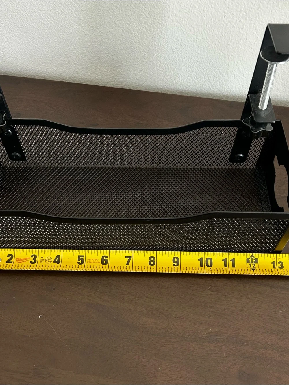 Black Mesh Under-Desk Cable Management Tray